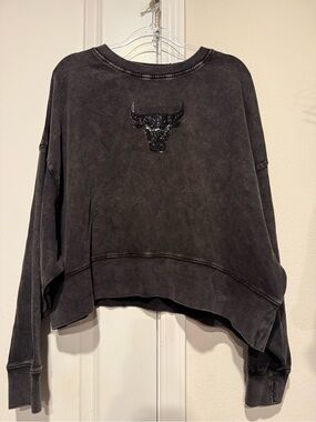 Nwt Sequin Chicago Bulls Logo Cropped Sweatshirt